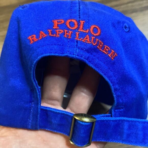Polo Ralph Lauren Mens Sports Ball Cap Royal USA Flag One Size NEW - Picture 3 of 4